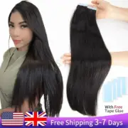 Silky Tape in Human Hair Extensions Remy Skin Weft Tape HairExtension 12-26 inch