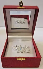 VINTAGE Napier Crystal Rhinestone Terrier Dog Brooch Pin, Signed - ORIGINAL BOX