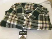 Eddie Bauer Men's Button Down Long Sleeve Cotton Bristol Flannel Small Bay Leaf