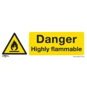 Sealey Warning Safety Sign - Danger Highly Flammable - Rigid Plastic - Pack of 1