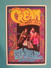 Music STICKER ~ CREAM Poster for Concert 1968 w/ Yes, Rory Gallagher - ENGLAND
