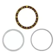 Bezel, Insert, Retaining Ring For Rolex GMT 18K Gold 16758, 16750, 16753 Brown