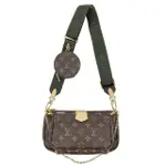 【LOUIS VUITTON 路易威登】M44813 限量MULTI POCHETTE ACCESSOIRES系列寬背帶五合一斜背包(綠色)