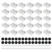 Self-Closing Cabinet Hinges Semi-Overlay 1/2 Inch, 30 Pcs Hinge, Silver Tone