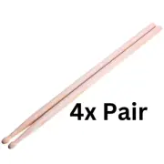 4 Pair 7A Maple Wood Lightweight Endearing Music Oval Tip Drumsticks Drum Sticks