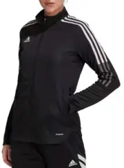 ADIDAS Women's Tiro 21 Track Jacket Zip-Up Black Long sleeves + Pockets Size XS