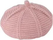 [TOVINANNA] Berets Cap Weaving Hat for Boys and Girls Solid Berets Hat Wool Beanie for Boys Girls Pink
