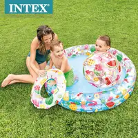 在飛比找蝦皮購物優惠-玩樂生活 美國INTEX 59460西瓜水果三件式充氣游泳池