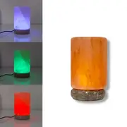 USB Colour Changing Salt Himalayan Lamp - Cylinder Shape Pink Rock LED Light