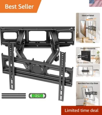 Full Motion TV Wall Mount Alloy Steel 26-70" Adjustable Swivel Tilt Fits Wood...