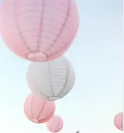 24x pink white paper lanterns engagement wedding birthday party venue decoration