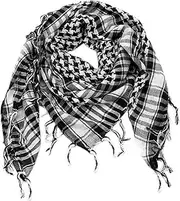 [trixes] Black & White Desert Shemagh Scarf Keffiyeh Lightweight Cotton Military Style Airsoft Re-enactment Army