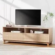 Artiss TV Unit Cabinet Entertainment Units, 150cm Length Wooden Stand Table Cabinets Storage Shelf Organiser Cupboard Home Living Room Bedroom Furniture, with 2 Drawers and Cable Management Holes Pine