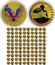 CHURYUML 100Pcs Military Challenge Coins Set - National Salutes US Military - Veterans Thank You for Your Service Coin Military Appreciation Gifts for Men Women Navy Army Patriotic Veterans Day Gift