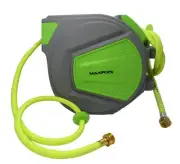 Enclosed Retractable Reel w/ Hybrid Polymer Water Hose 1/2" X 50ft