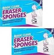 Magic Eraser Sponge - 8 Pack | Effective Limescale & Stain Remover | Durable Cleaning Power for Household Surfaces | Simply Add Water for Fast, Effortless Results | Premium Quality Guaranteed