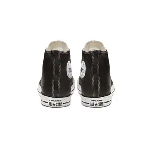 CONVERSE-男女高筒休閒鞋.皮革 荔枝紋 132170C 黑色 ALL STAR 基本款