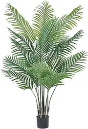 5FT Palm Tree Artificial Plant Decor - Fake Palm Tree Decorations Indoor Corner Decor Artificial Tree for Home Living Room Bedroom Office Live Streams Modern Greenery Faux Silk Plant