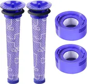FOHOA 4 Pack Replacement Filter Kit for Dyson V7 V8 Animal Absolute Motorhead Carbon Fiber - Part # 965661-01 & 967478-01