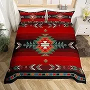 Southwest Native Design Duvet Cover Southwestern Geometric Bedding Set Tribal Comforter Cover Set Vintage Bedspread Cover Room Decor Bedclothes Zipper,Multi 21,Queen