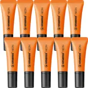 NEW 10x Stabilo Neon Highlighter Orange Box Pack Bulk