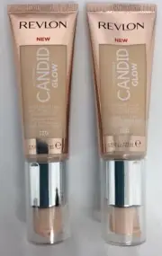 2 Revlon Candid Glow Moisture Glow Antipollution Foundations - Buff 120 - FS