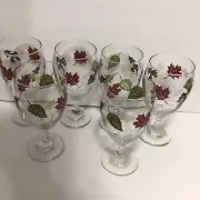 6 Vtg Libbey Autumn Leaves Stemmed Goblets All New With Tag 16Oz