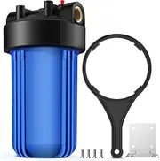 SimPure Whole House Water Filter Housing (DB10P), 10" x 4.5" Sediment Carbon Cartridge Universal Housing, Pre-Filtration System for Well and City Water, 1" NPT Port, Pressure Release
