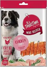It's Treat Time Meat Delites Dry Chicken Jerky Calcium Bone Twist Dog Treat, 500G, Real Meat, Great Source of Protein, Tartar Control, Low in Fat, Suitable for All Dogs