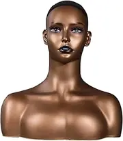 LeeQinersw Realistic Mannequin Head with Shoulder Manikin Wig Head Stand for Hats Displaying