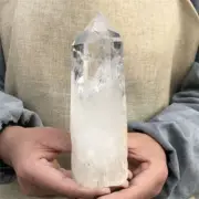 1.47LB Natural clear quartz obelisk quartz crystal point wand tower healing