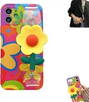 Flower with Lanyard Neck Strap Silicone Phone Case,Flower with Lanyard Neck Strap Silicone Phone Case for iPhone,Cell Phone Lanyard Crossbody (for iPhone 13,Flower)