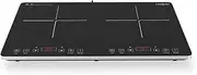 EuroChef Double Induction Cooktop, 9 Heat Levels, Fast Electric Portable Cooker, Touch Controls, Standard 10A Power Plug