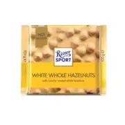 910342 1 X 100G BLOCK RITTER SPORT WHITE CHOCOLATE WITH WHOLE HAZELNUTS