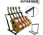 Stylish Guitar Stand Tidy Storage Rack Fits 5 Guitars Metal Padded Foam