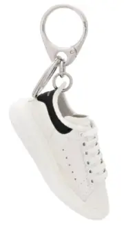 ALEXANDER McQUEEN 'Oversize Sneaker' Leather Brass Key Ring Chain FoB Charm NIB!
