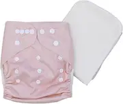 Luvme Pandas Bamboo Cloth Nappy and Insert, Dark Blush