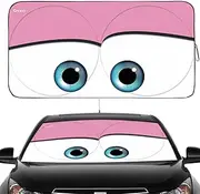 Gven Windshield Sun Shade Car Sun Shade 2025 Pink Car Accessories for Women Shades for Front Window Girly Windshield Cover Sunshades for Summer Heat Portection(Pink, L)