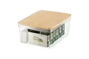 Oggi Clear Tray with Bamboo Lid Medium