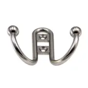 Amerock Silver Coat or Robe Hook Double Prong Wall Mounted H55457-S