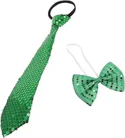 [DEARMAMY] St. Patricks Day Accessory Set Green Shamrock Tie Irish Pre-tied Bow Tie