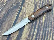 SixLeaf Micro Mini Fixed Blade Knife M390 Desert Ironwood Belt Sheath SL-42-Wood