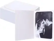 Fucuery 50 Pieces Cardboard Photo Folder, 5x8 Inch, White