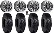 Raceline Squad Bdlk 15" Wheels Bk +10mm 30" Intersect Tires RZR XP 1000 / PRO XP
