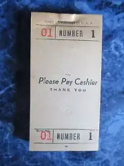 Rare Vintage Barbershop Customer Pay Tab Numbered 100 Pg Chair 1 Mint Unused