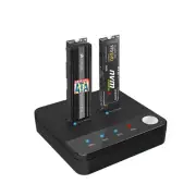 M.2 NVME/SATA Duplicator, Dual-Bay Offline Clone M.2 NVME/SATA Docking Statio...