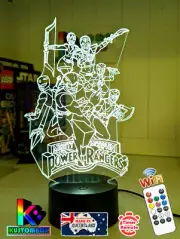 Mighty Power Rangers 3D LED Battery USB Night Light 7 Colour Changing Room Lamp