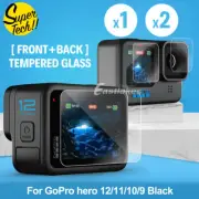 3in1 Tempered Glass Lens Screen Protector for Gopro Hero 12 11 10 9 Black Go Pro