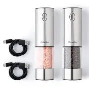 Levare Rechargeable Salt and Pepper Grinder Set - Automatic Electric Grinder ...