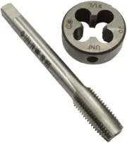 7/16-20UNF HSS Tap And Die Set,4 Flutes Right Hand Thread Tap + Round Thread Die